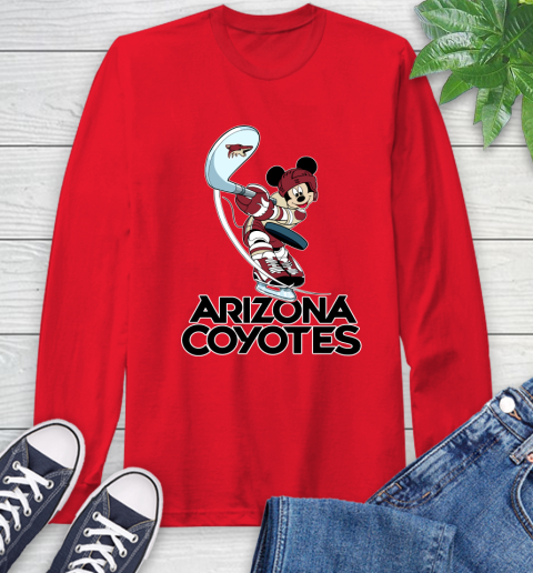 NHL Hockey Arizona Coyotes Cheerful Mickey Mouse Shirt Long Sleeve T-Shirt 11