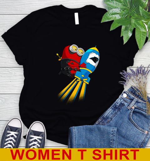 NFL Football Carolina Panthers Deadpool Minion Marvel Shirt Women's T-Shirt