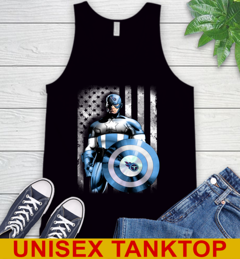 Tennessee Titans NFL Football Captain America Marvel Avengers American Flag Shirt Tank Top