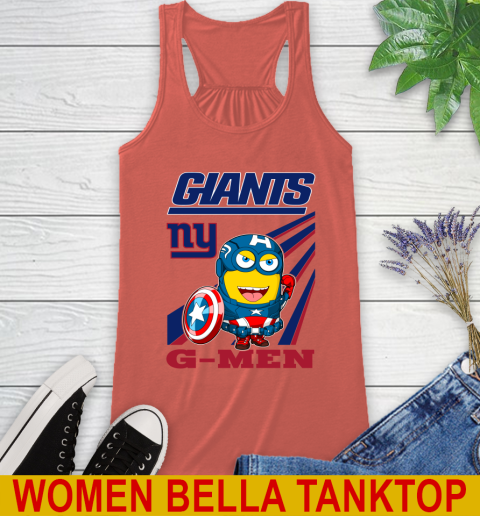 NFL Football New York Giants Captain America Marvel Avengers Minion Shirt Racerback Tank 3