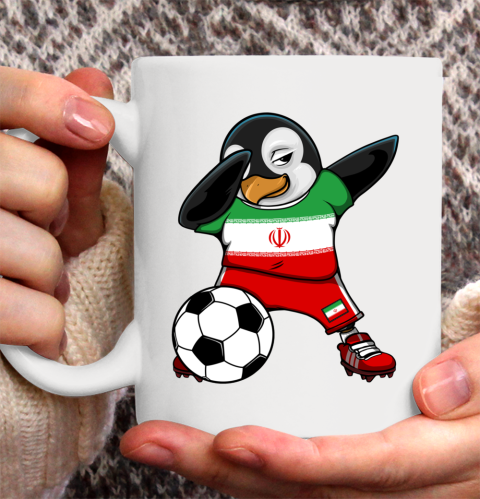 Dabbing Penguin Iran Soccer Fans Jersey Football Lover Sport Ceramic Mug 11oz