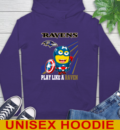 NFL Football Baltimore Ravens Captain America Marvel Avengers Minion Shirt Hoodie 5