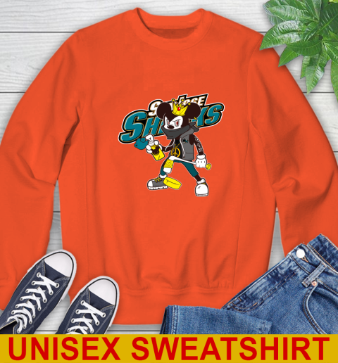 San Jose Sharks NHL Hockey Mickey Peace Sign Sports Sweatshirt 4