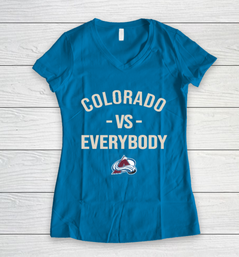 Colorado Avalanche Vs Everybody Women's V-Neck T-Shirt 5
