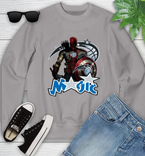 Philadelphia 76ers NBA Basketball Captain America Thor Spider Man Hawkeye Avengers Youth Sweatshirt 4