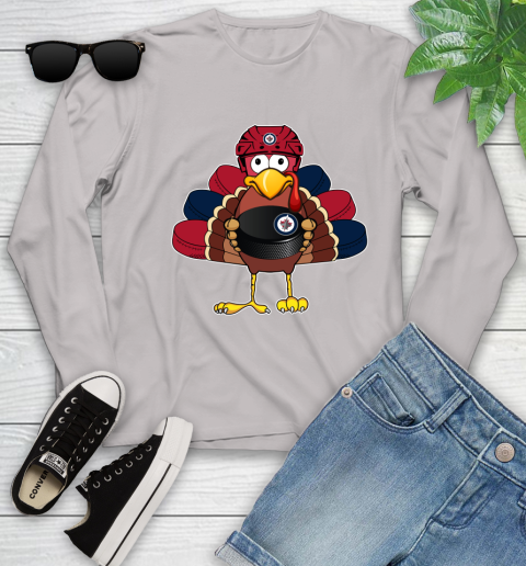 Winnipeg Jets Turkey Thanksgiving Day Youth Long Sleeve 12