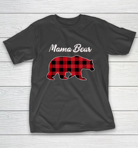 Mama Bear Christmas Pajama Red Plaid Buffalo Gift T-Shirt