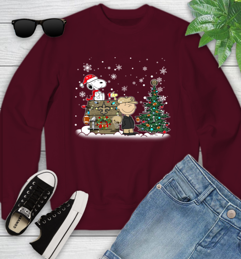 NFL New Orleans Saints Snoopy Charlie Brown Christmas Football Super Bowl Sports Youth Sweatshirt 4