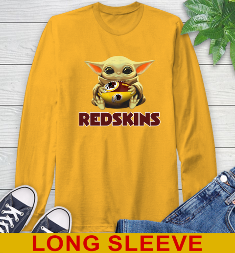 NFL Football Washington Redskins Baby Yoda Star Wars Shirt Long Sleeve T-Shirt 3