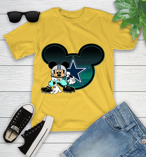 NFL Dallas Cowboys Mickey Mouse Disney Football T Shirt Youth T-Shirt 20