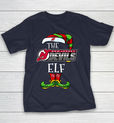 New Jersey Devils Christmas ELF Funny NHL Youth T-Shirt 2