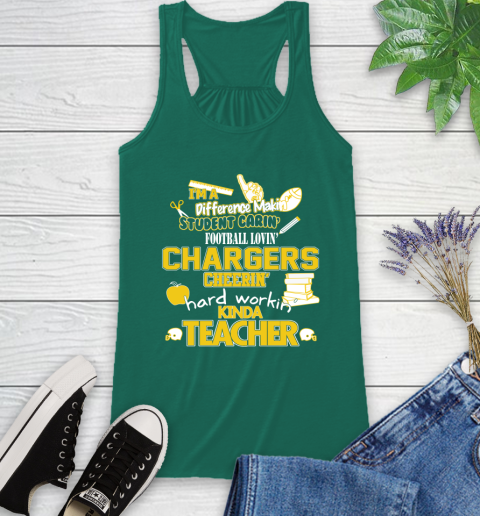 Los Angeles Chargers NFL I'm A Difference Making Student Caring Football Loving Kinda Teacher Racerback Tank 6