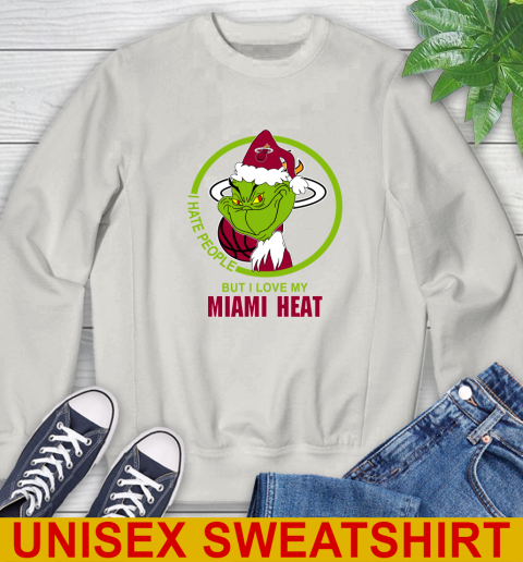 Miami Heat NBA Christmas Grinch I Hate People But I Love My Favorite Basketball Team Sweatshirt 12