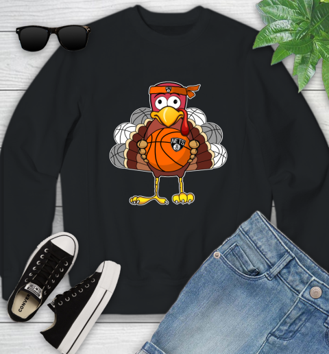 Brooklyn Nets Turkey thanksgiving day Youth Sweatshirt 2