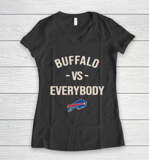 Buffalo Bills Vs Everybody Women's V-Neck T-Shirt 6