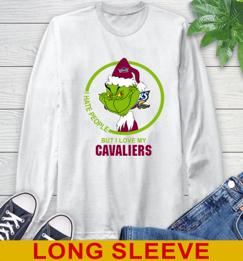 Cleveland Cavaliers NBA Christmas Grinch I Hate People But I Love My Favorite Basketball Team Long Sleeve T-Shirt