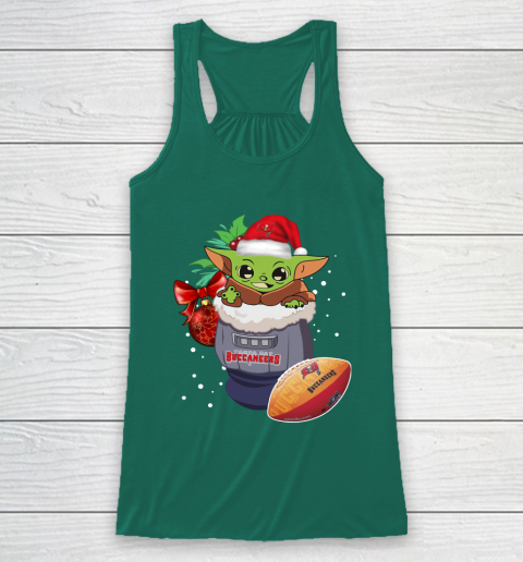 Tampa Bay Buccaneers Christmas Baby Yoda Star Wars Funny Happy NFL Racerback Tank 6