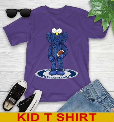 NFL Football Dallas Cowboys Kaws Bff Blue Figure Shirt Youth T-Shirt 4