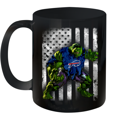 Buffalo Bills Hulk Marvel Avengers NFL Football American Flag Ceramic Mug 11oz