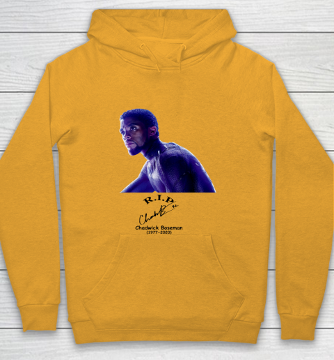 RIP Chadwick Boseman Signature Black Panther 1977 2020 Youth Hoodie Tee For Sports