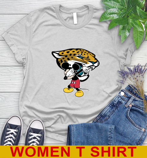 Jacksonville Jaguars NFL Football Dabbing Mickey Disney Sports Women's T-Shirt