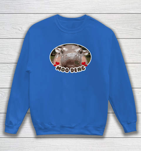 Moo Deng Bouncy Pig in Thai Picture The Cute Baby Hippo Sweatshirt 5