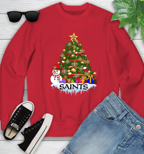 New Orleans Saints Merry Christmas NFL Football Sports Youth Sweatshirt 9