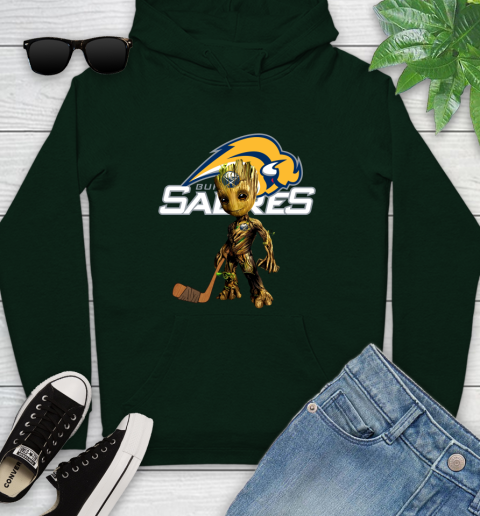 Buffalo Sabres NHL Hockey Groot Marvel Guardians Of The Galaxy Youth Hoodie 13