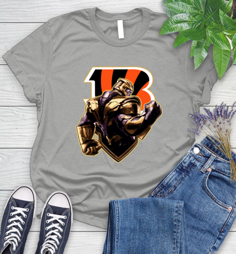 NFL Thanos Avengers Endgame Football Sports Cincinnati Bengals Women's T-Shirt 10