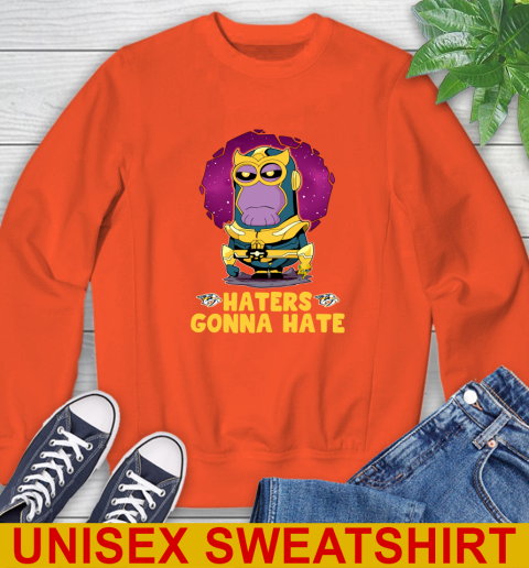 NHL Hockey Nashville Predators Haters Gonna Hate Thanos Minion Marvel Shirt Sweatshirt 4