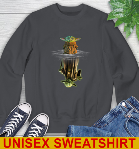 Mandalorian Baby Yoda star wars water reflection Sweatshirt 7