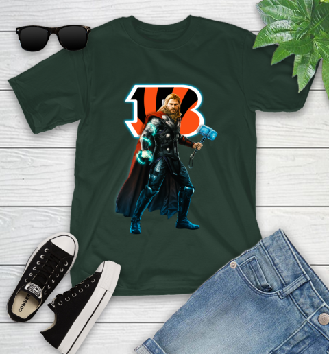 NFL Thor Avengers Endgame Football Cincinnati Bengals Youth T-Shirt 5