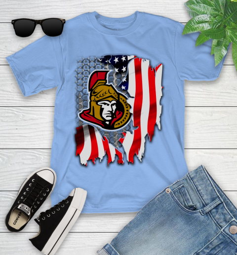 Ottawa Senators NHL Hockey American Flag Youth T-Shirt 15