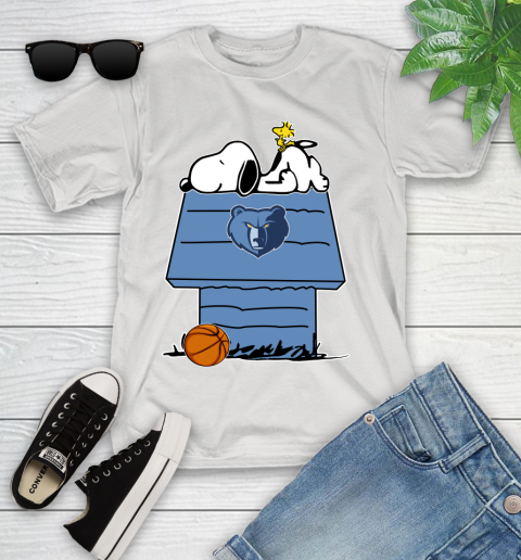 Memphis Grizzlies NBA Basketball Snoopy Woodstock The Peanuts Movie Youth T-Shirt