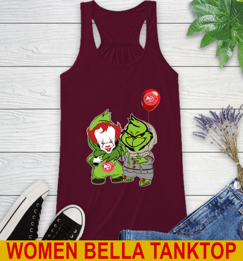 Atlanta Hawks Baby Pennywise Grinch Christmas NBA Basketball Racerback Tank 3