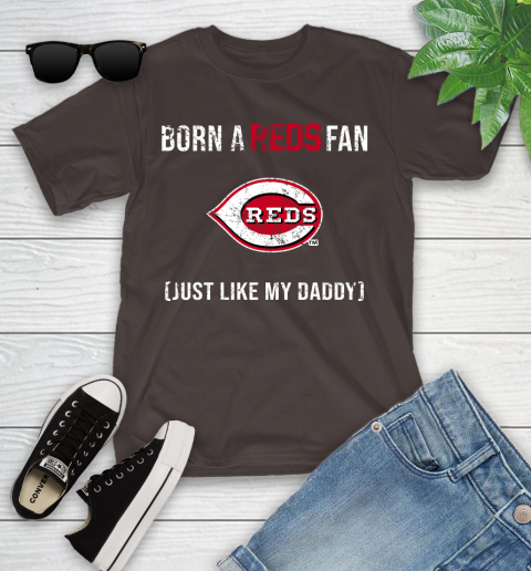 MLB Baseball Cincinnati Reds Loyal Fan Just Like My Daddy Shirt Youth T-Shirt 6