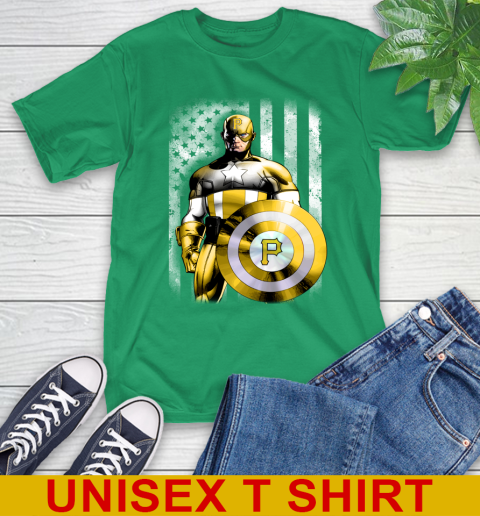 Pittsburgh Pirates MLB Baseball Captain America Marvel Avengers American Flag Shirt T-Shirt 7