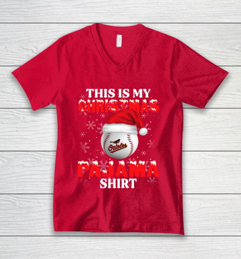 Baltimore Orioles This Is My Christmas Pajama Shirt MLB V-Neck T-Shirt 6