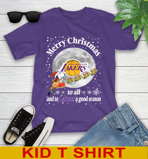Los Angeles Lakers Merry Christmas To All And To Lakers A Good Season NBA Basketball Sports Youth T-Shirt 3