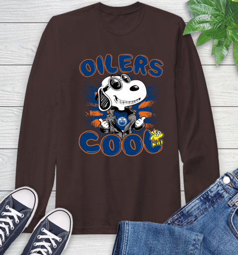NHL Hockey Edmonton Oilers Cool Snoopy Shirt Long Sleeve T-Shirt 8
