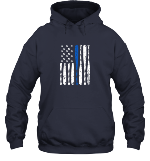 tmsl thin blue line leo usa flag police support baseball bat hoodie 23 front navy