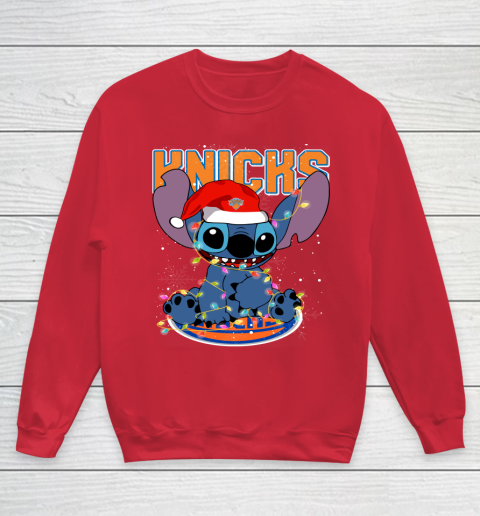 New York Knicks NBA noel stitch Basketball Christmas Youth Sweatshirt 4