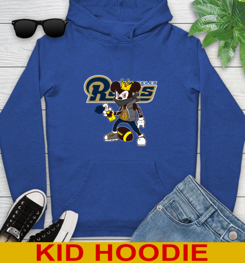 Los Angeles Rams NFL Football Mickey Peace Sign Sports Youth Hoodie - Image 11