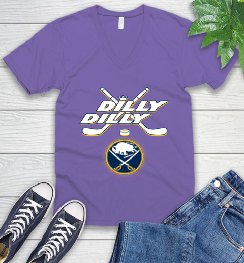 NHL Buffalo Sabres Dilly Dilly Hockey Sports V-Neck T-Shirt 10