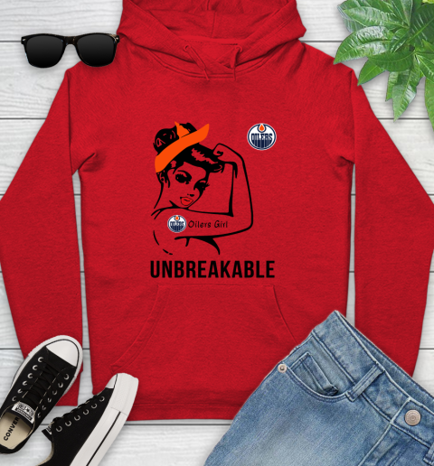 NHL Edmonton Oilers Girl Unbreakable Hockey Sports Youth Hoodie 7
