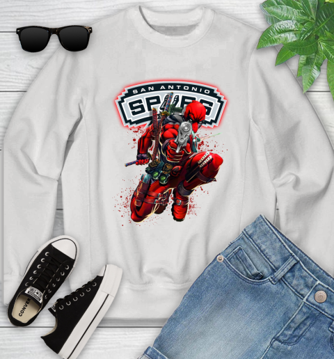 NBA Deadpool Marvel Comics Sports Basketball San Antonio Spurs Youth Sweatshirt