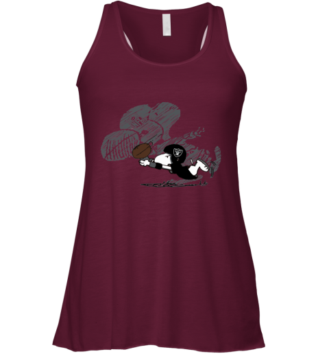 Oakland Raiders Snoopy Plays The Football Game Racerback Tank