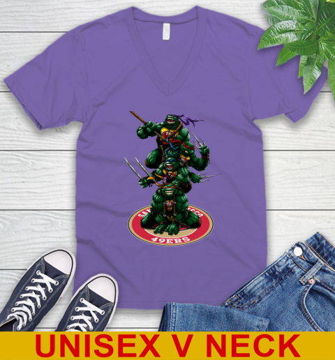 NFL Football San Francisco 49ers Teenage Mutant Ninja Turtles Shirt V-Neck T-Shirt 9