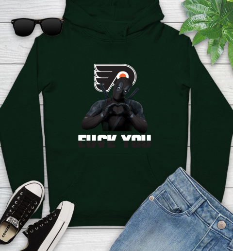 NHL Philadelphia Flyers Deadpool Love You Fuck You Hockey Sports Youth Hoodie 14