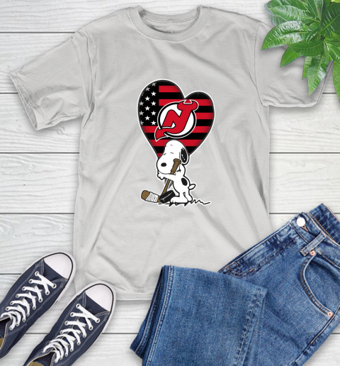 New Jersey Devils NHL Hockey The Peanuts Movie Adorable Snoopy T-Shirt